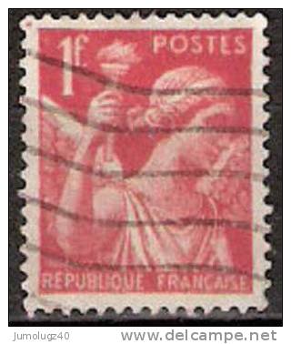 Timbre France Y&T N° 433 (3) Obl.  Type Iris.  1 F. Rouge. Cote 0,30 € - 1939-44 Iris