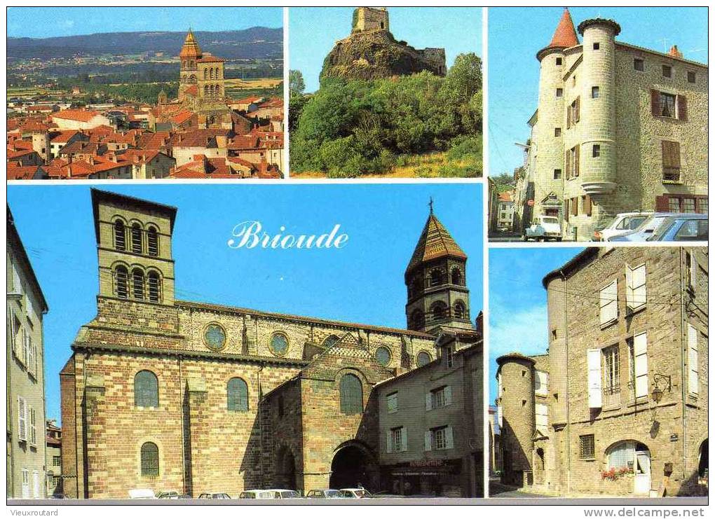 CPSM.  BRIOUDE. VUE GENERALE. BASILIQUE  ST JULIEN UNE DES PLUS BELLES EGLISES ROMANES D'AUVERGNE... - Brioude