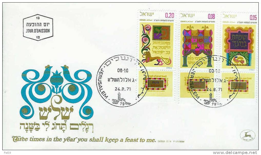 ISRAEL FDC 1971 RELIGION MODELE 2 - Jewish