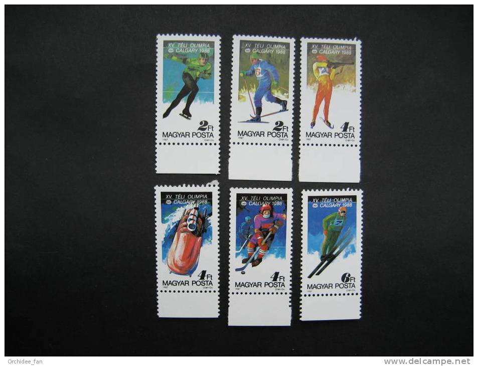 Ungarn 1987 Olympische Winterspiele Calgary Mi 3929A-3934A Postfrisch - Hiver 1988: Calgary