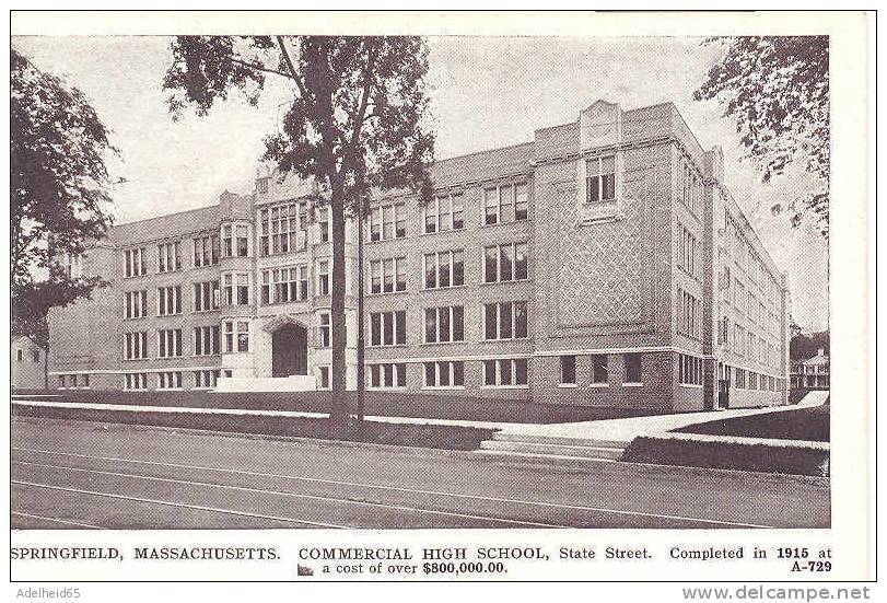 Springfield, MA Commercial High School, State Street Publ. Geo S. Graves Co, Springfield - Springfield