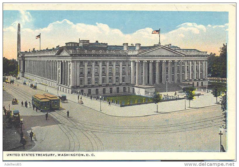 Ca 1910 US Treasury Washington, Tram, Tramway, Strassenbahn, Trolleys, Trollies - Washington DC