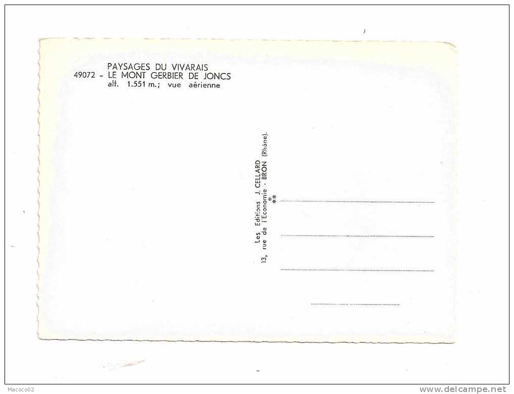 LE MONT GERBIER DE JONCS Dpt 07 Vue Aérienne CPSM 10x15 - Autres & Non Classés