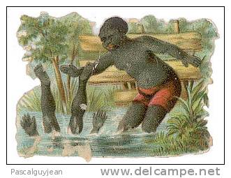 DECOUPI ENFANTS NOIRS - AFRICAINS DANS RIVIERE - Other & Unclassified