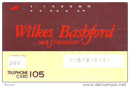 Phonecard Japan USA  Related * Telecarte USA Connectés (140) WILKES BASHFORD * Telefonkarte USA Verbunden - [3] Tarjetas Magnéticas