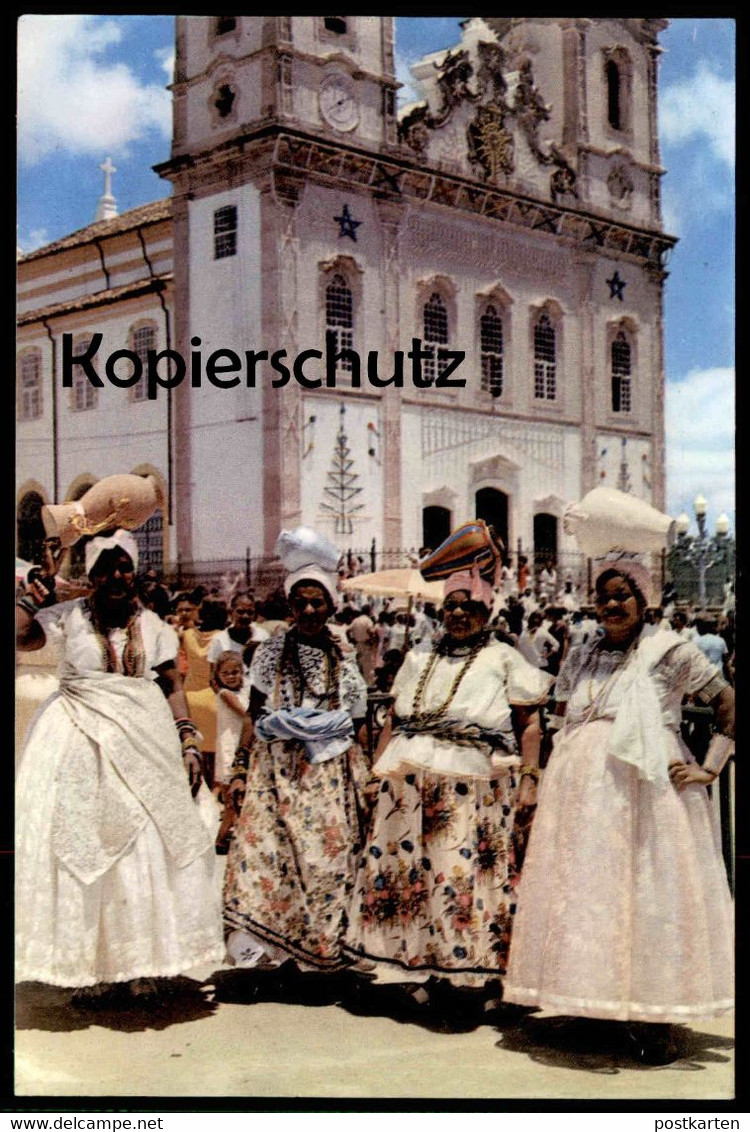 POSTKARTE SALVADOR BAHIANAS TIPICAS BRASIL FESTA TRADICIONAL TRACHT Costume Folklorique Traditional Style Postcard Cpa - Salvador De Bahia