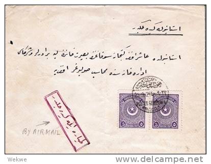 Tur009// -  TÜRKEI - Sehr  Früher Flug  Angora 23.9.24 Franz./rumän. Flug Co. RRR (nur Wenige Flüge Fanden Statt) - Storia Postale