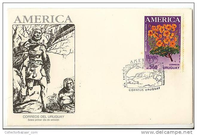 URUGUAY FDC COVER AMERICA UPAEP ARCHAEOLOGY TOMB NATIVES - Indios Americanas