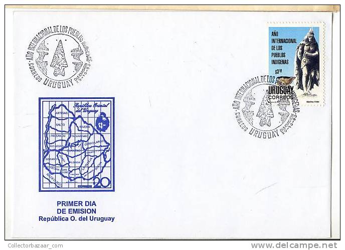 URUGUAY FDC COVER ETHNIC NATIVE STONE TOOL - American Indians