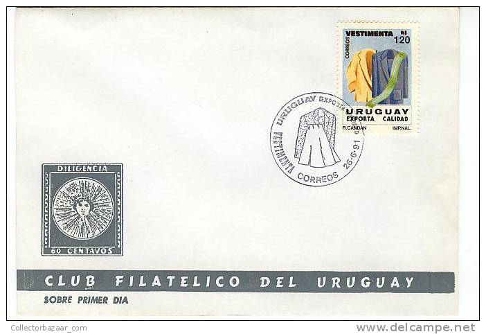 URUGUAY FDC COVER TEXTIL CLOTHES COMMERCE - Textile