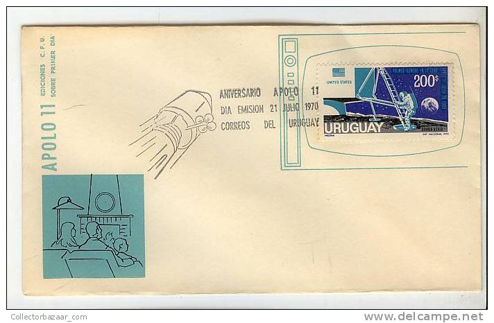 URUGUAY FDC COVER MOON LANDING SPACE STARS - Astronomy