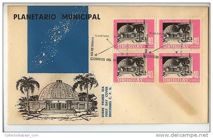 URUGUAY FDC COVER PLANETARIUM MOON SPACE STARS - Astronomy