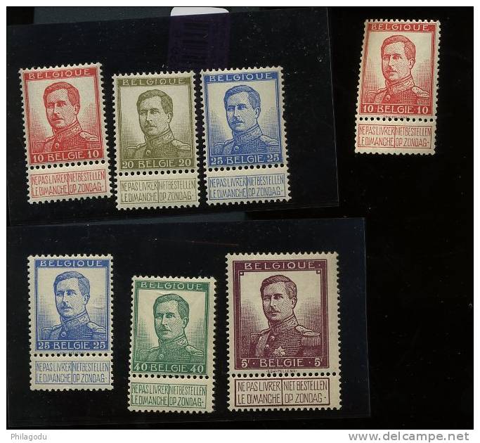 Roi Albert 1911  Série Compl. 108/122*       Cote 175  E - 1912 Pellens