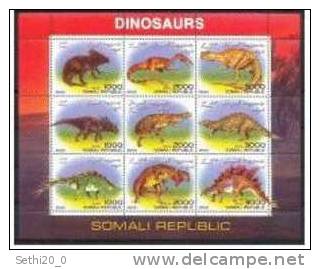 SOMALIE Prehistory/Prehistoire Dinosaurs  Sheetlet - Préhistoire