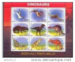 SOMALIE Prehistory/Prehistoire Dinosaurs  Sheetlet - Préhistoire