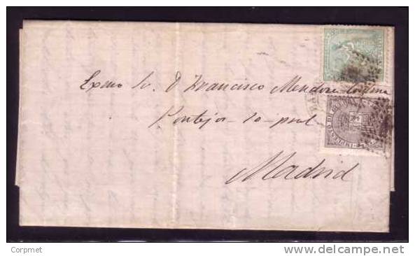 ESPAÑA - SPAIN - EDIFIL # 133 - 141 - 1874 ENTIRE COVER BARCELONA To MADRID - Covers & Documents