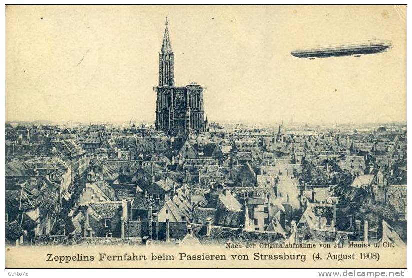 Zeppelins Fernfahrt Beim Passieren Von Strassburg 67 - Dirigeables