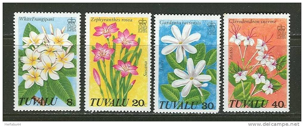 Tuvalu      Flowers   Set    SC#  92-95  MNH** - Tuvalu