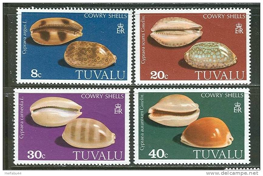 Tuvalu   Cowry Shells   Set  SC# 129-32 MNH** - Tuvalu