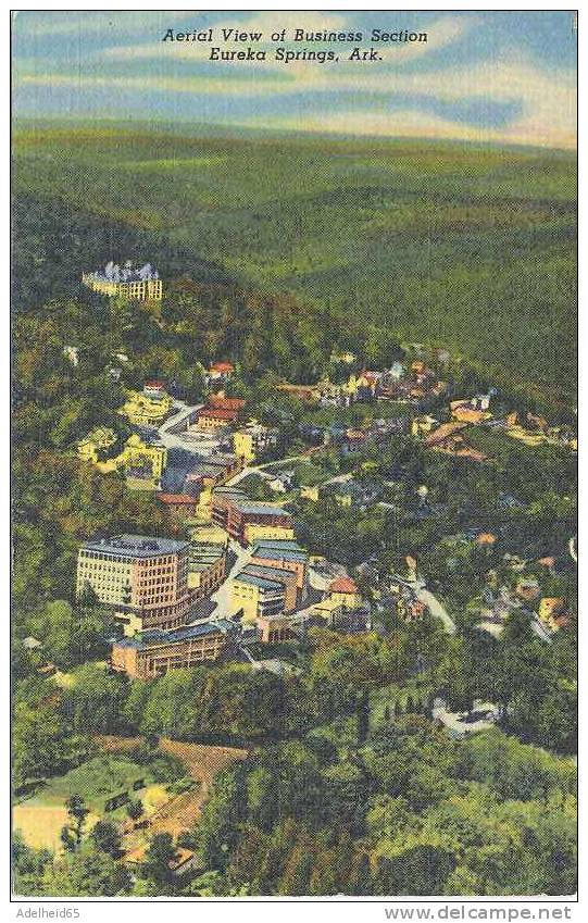 Aerial View Of Business Section, Eureka Springs, AR - Andere & Zonder Classificatie