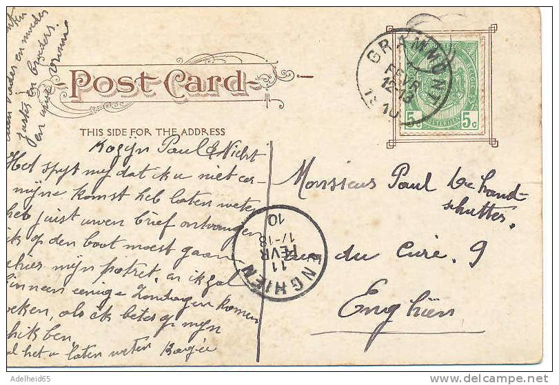 Park Street Church, Boston, MA 1910 To Enghien, Grammont Postmark - Boston