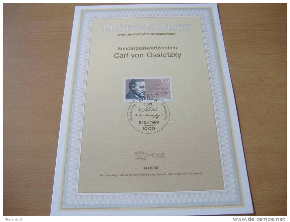 Berlin:ETB 14/1989 Carl Von Ossietzky - Covers & Documents