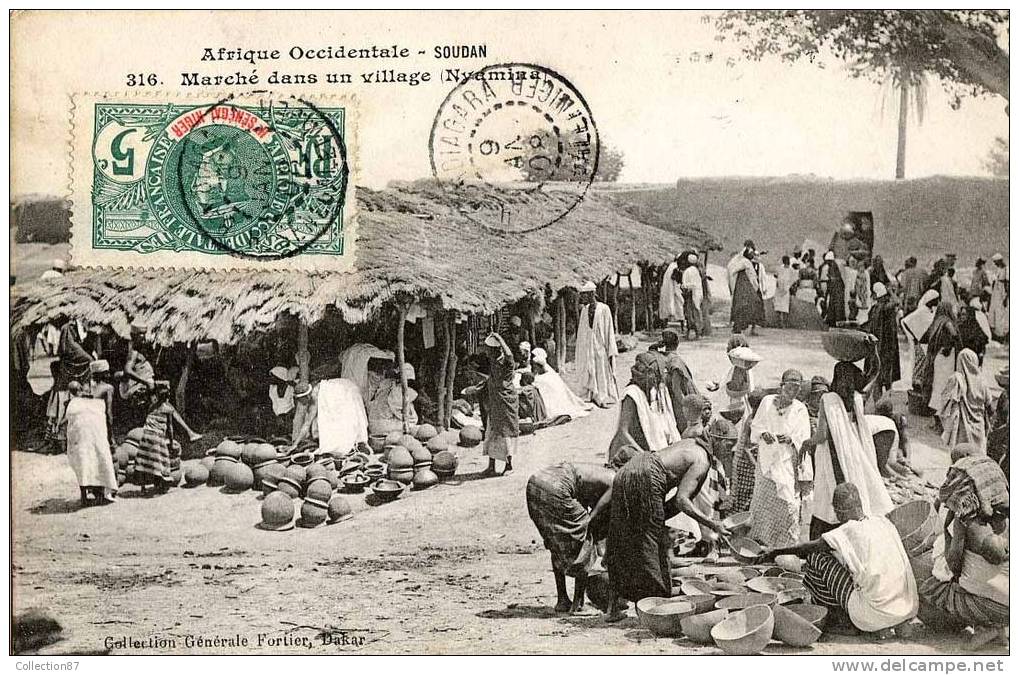 COLLECTION FORTIER N° 316 - AFRIQUE FRANCAISE - SOUDAN - NYAMINA - MARCHE Dans Un VILLAGE - Soudan