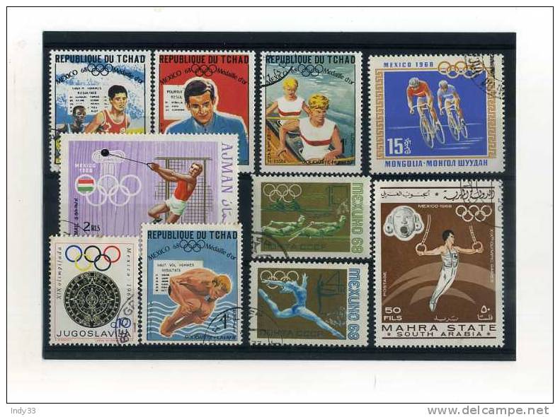 - J.O. 1968 . ENSEMBLE DE TIMBRES SUR LES JEUX OLYMPIQUES  DE MEXICO . PAYS DIVERS . - Zomer 1968: Mexico-City