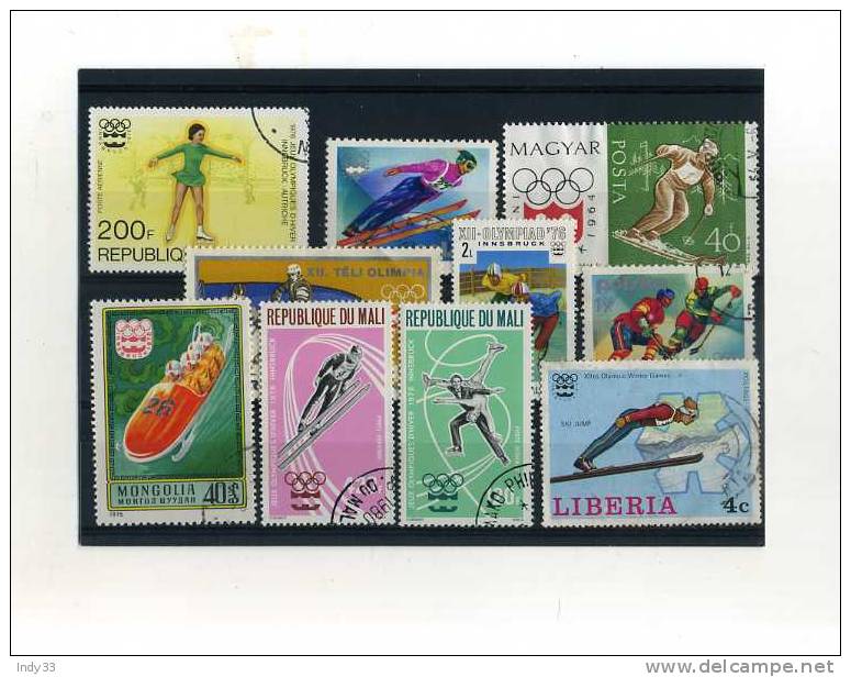 - J.O. HIVER 1964 . TIMBRES  JEUX OLYMPIQUES D´INNSBRUCK  . PAYS DIVERS . - Winter 1964: Innsbruck