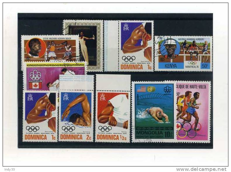 - J.O. 1976 . ENSEMBLE DE TIMBRES SUR LES JEUX OLYMPIQUES DE MONTREAL . PAYS DIVERS . - Summer 1976: Montreal