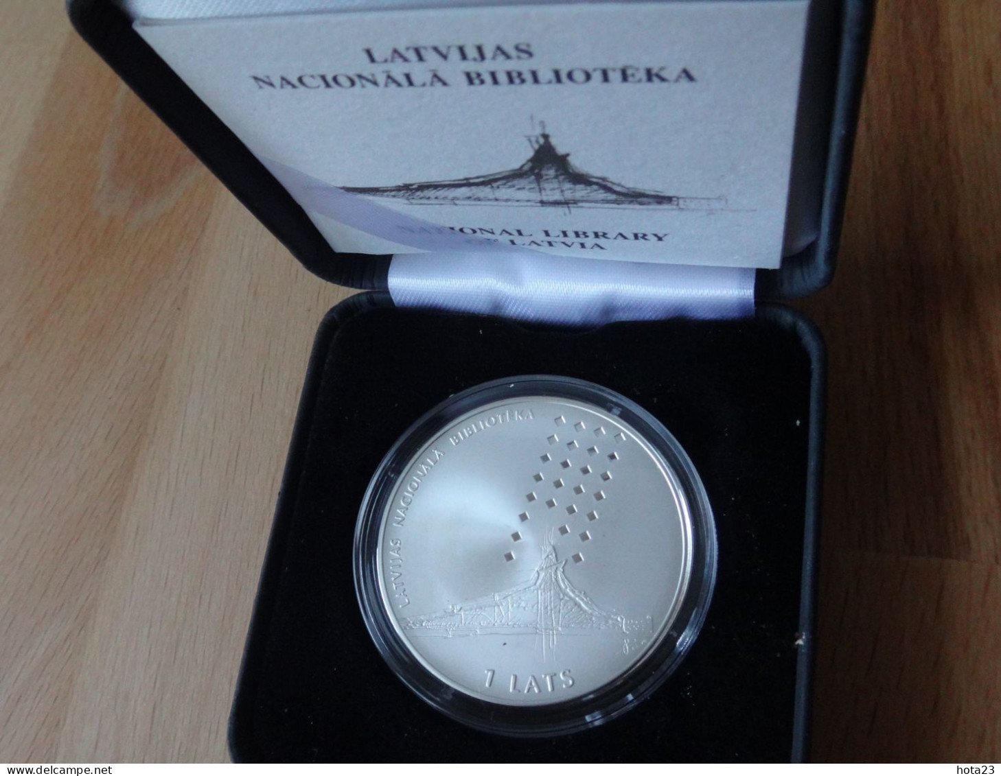 (!) LATVIA ,Lettland , Lettonia  SILVER COIN 1 LATS  National Library  PROOF  2002 Y   Modern Architekture - Latvia