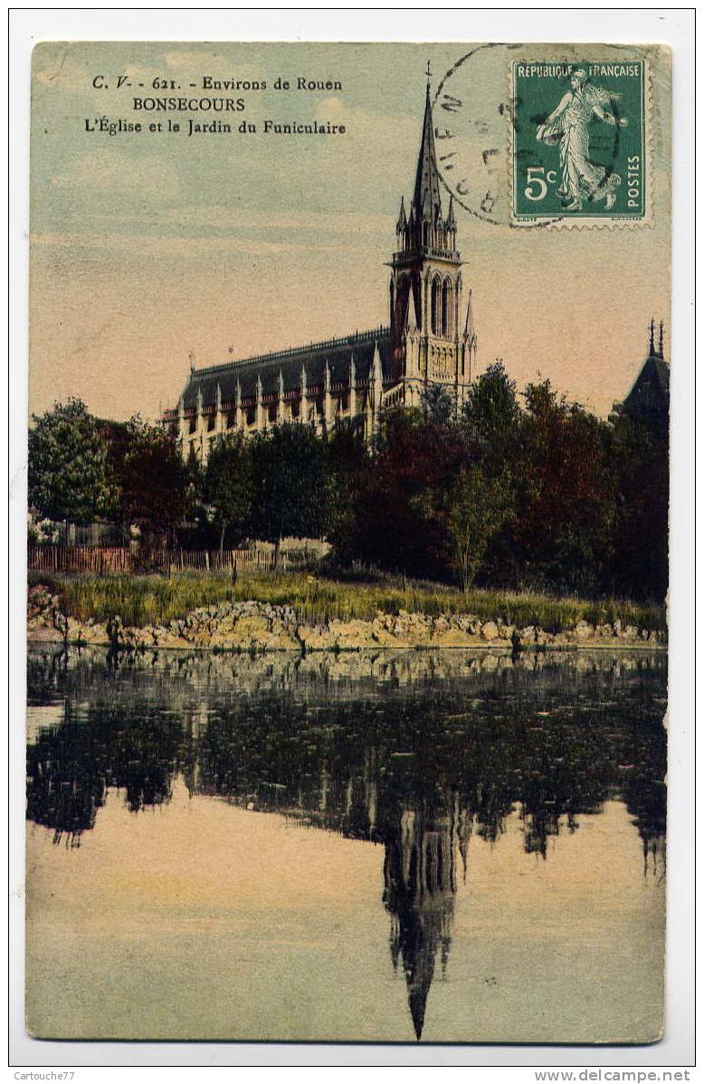 P7 - BONSECOURS - L'église Et Le Fardin Du Funiculaire - Bonsecours