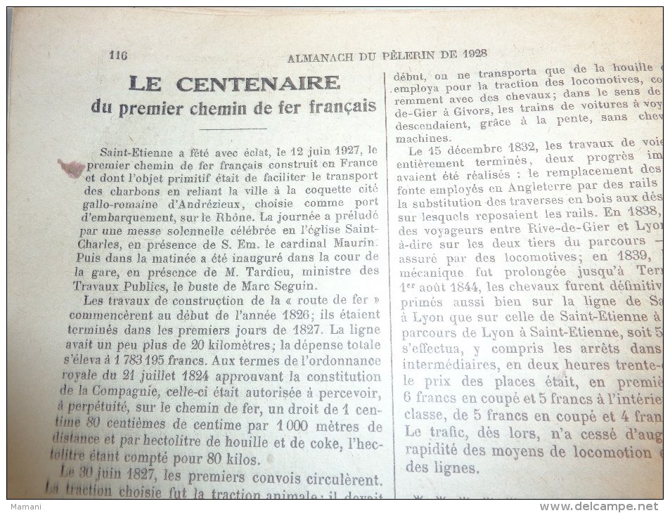 Almanach Du Pelerin 1928 Illustration-cip-l G-perrette.-chemin De Fer-nobel-les Solennites Mariales De Chartres- Etc.... - Desde 1950