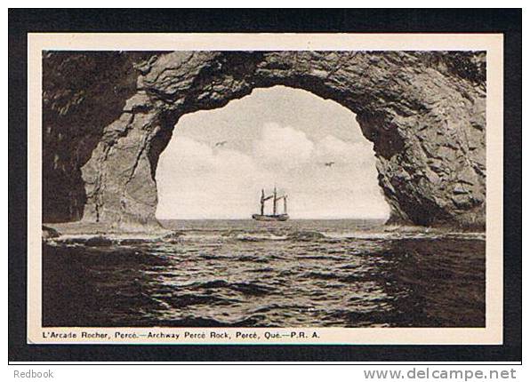 Early Postcard Sailing Ship Passing L'Arcade Rocher Perce Quebec Canada - Ref 299 - Percé