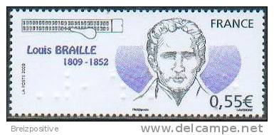 France 2009 - Louis Braille (avec Impression En Braille) / Louis Braille (with Printings In Braille Language) - MNH - Handicaps