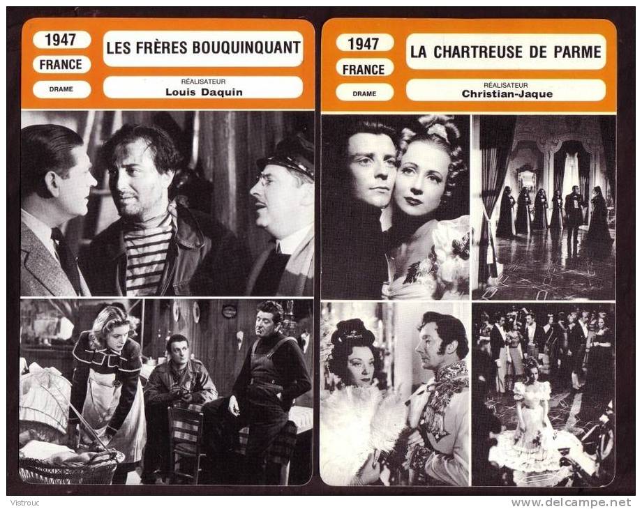 10 fiches cinéma (10 scans) : filmographie de  1946 et 47, avec  A. PREJEAN, G. PHILIPE, P. FRESNAY,...