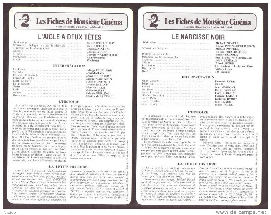 10 Fiches Cinéma (10 Scans) : Filmographie De  1947 Et 48, Avec  S. HOLLOWAY, J. MARAIS, S. MANGAN,... - Other & Unclassified