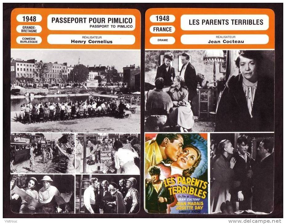 10 fiches cinéma (10 scans) : filmographie de  1947 et 48, avec  S. HOLLOWAY, J. MARAIS, S. MANGAN,...
