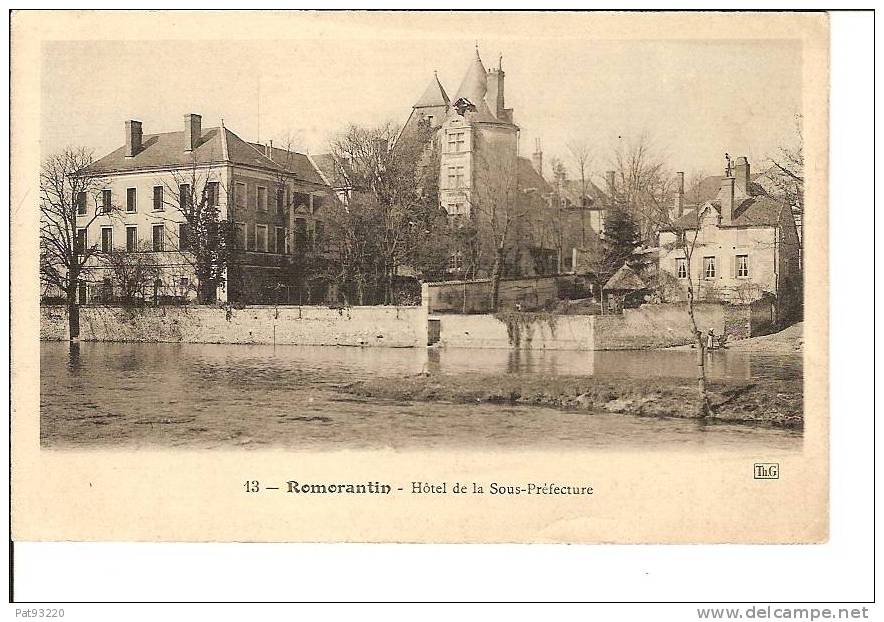 41 ROMORANTIN N° 13 : Hôtel De La Sous-Préfecture/ (ThG) CPA Neuve Datée Au Crayon 29/4/1908/ TTBE+++++ - Romorantin