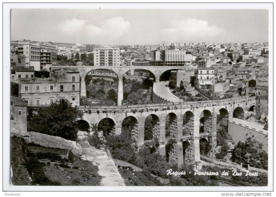 RAGUSA, PANORAMA DEI DUE PONTI, B/N, VG 1960  ****** - Ragusa