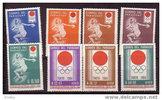 PGL - JEUX OLYMPIQUES 1964 PARAGUAY Yv N°742/46+AERIENNE ** - Summer 1964: Tokyo