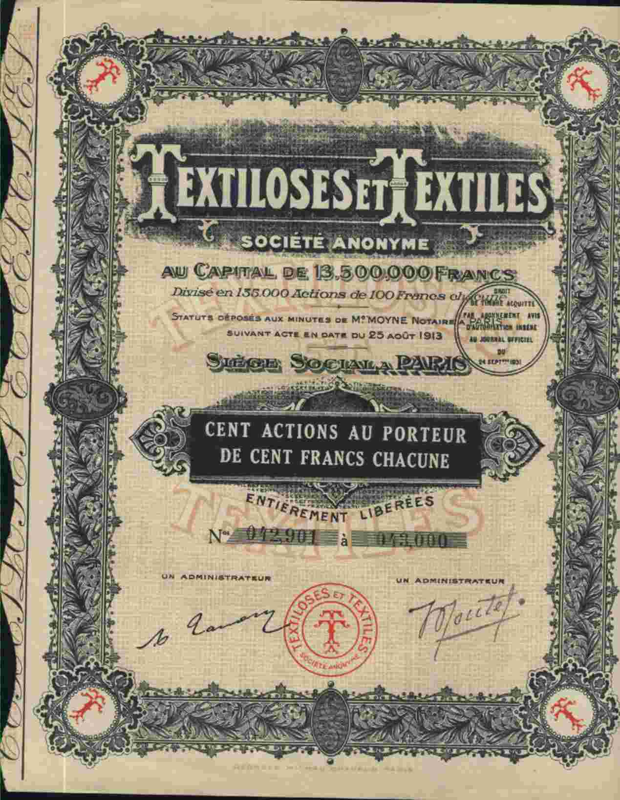 TEXTILOSES ET TEXTILES (100 ACTS) § - Textile