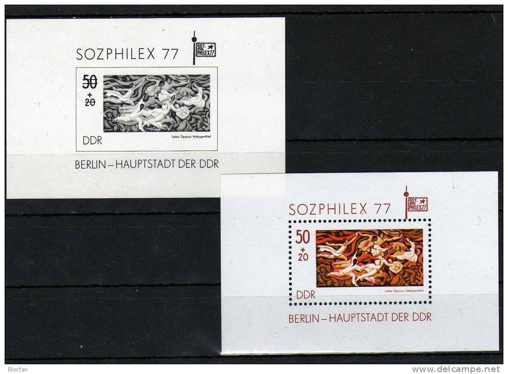 Ausstellung Sozphilex 1977 In Berlin DDR 2249, Block 48 Plus SD 1 ** 14€ Gemälde Brot Painting Philatic Sheet Of Germany - Other & Unclassified