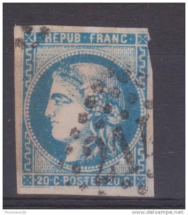 Lot N°7458   N°46B, Type III, Report 2, Oblit GC 214?, VARIETE DE FILET - 1870 Bordeaux Printing