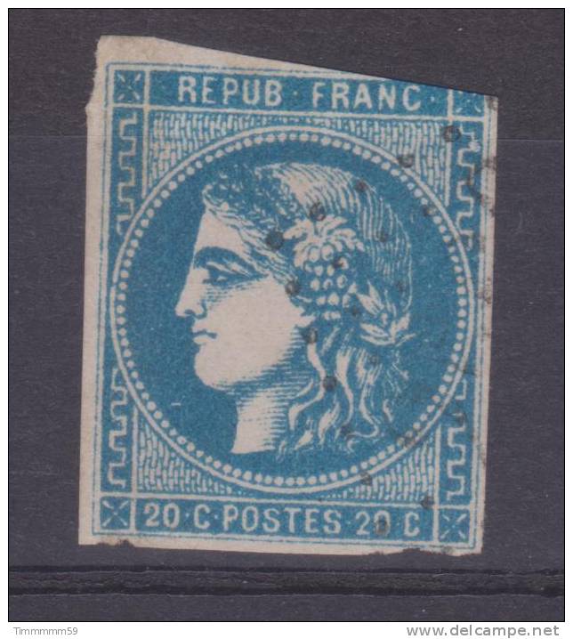 Lot N°7471   N°46Ab Bleu Foncé, Type III, Report 1, Coté 165€ - 1870 Emisión De Bordeaux