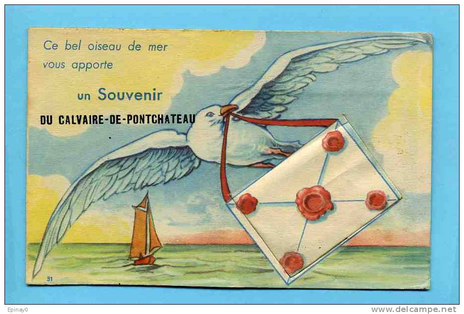 B - 44 - PONT CHATEAU - Carte à Systéme  - Mouette - Pontchâteau