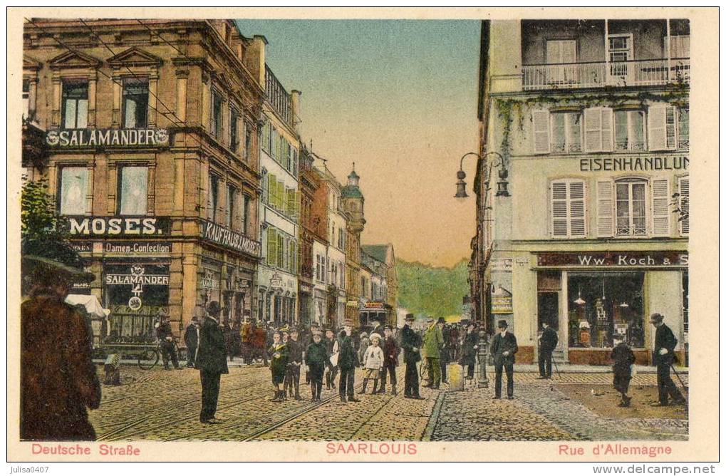 SAARLOUIS (Allemagne) Rue Commerces Belle Animation - Andere & Zonder Classificatie