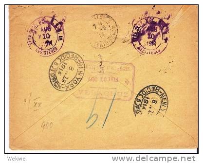 USG034a/  USA -  Einschreiben /US Militär-Agentur Vera Cruz 10.8.1914, Paris (Brief, Cover, Letter , Lettre) - Other & Unclassified