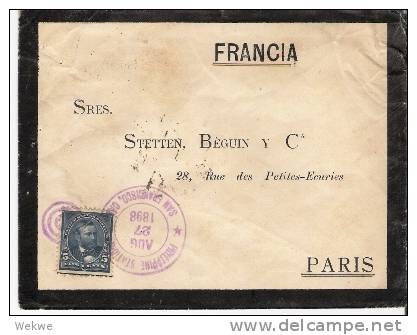 USG045/  PHILIPPINEN Grant 5 C. 27.8.98, Ex  Manila  Nach Paris (Brief, Cover, Letter, Lettre) - Filipinas