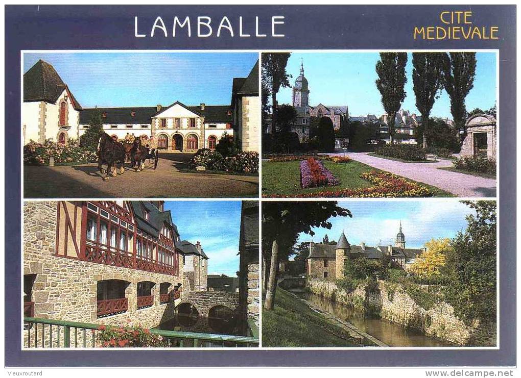 CPSM. LAMBALLE. LES HARAS. EFGLISE ST JEAN ET LES PROMENADES. - Lamballe